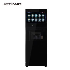 Jetinno ใหม่เครื่องจำหน่ายกาแฟพร้อมเครื่องดื่ม Syrups BIB Function ร้อนและเย็น
